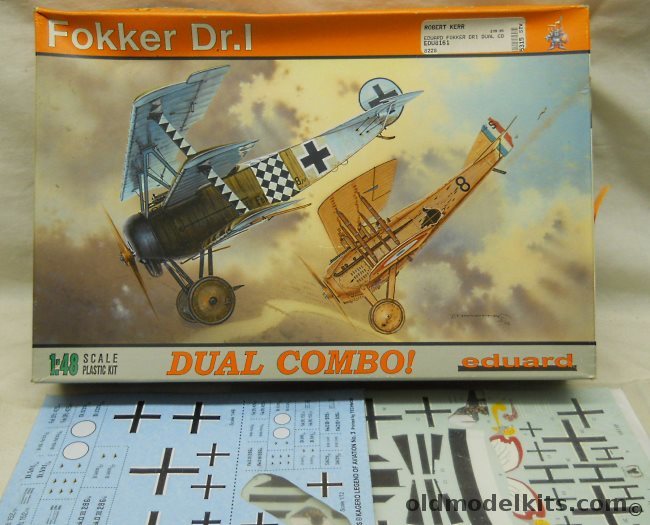 Eduard 1/48 Fokker Dr-1 Triplane - (DR.1), 8161 plastic model kit